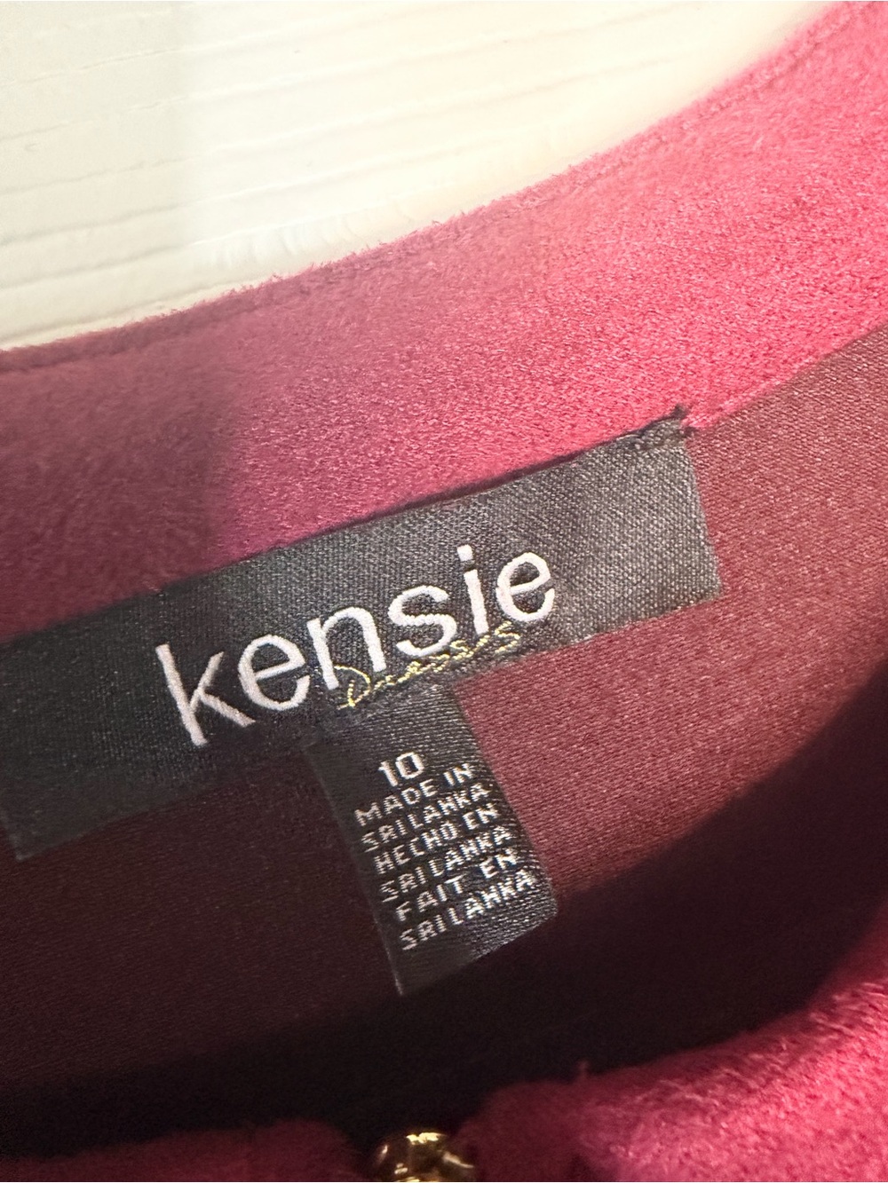 kensie Wine Short Sleeve Zip-Front Mini Dress - Picture 7 of 7